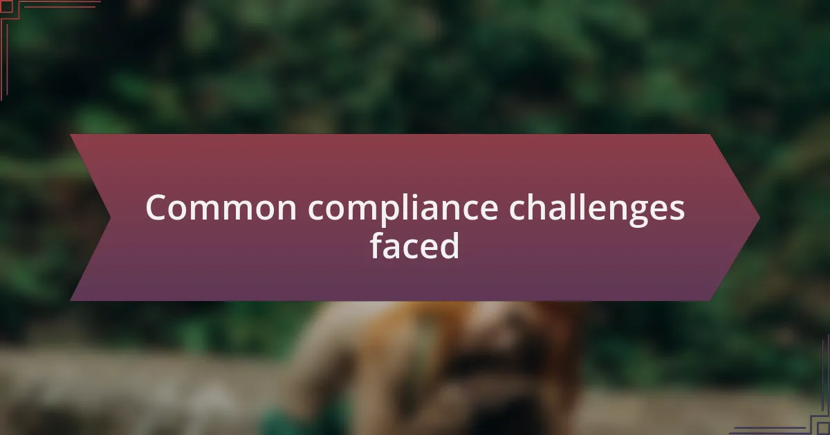 Common compliance challenges faced