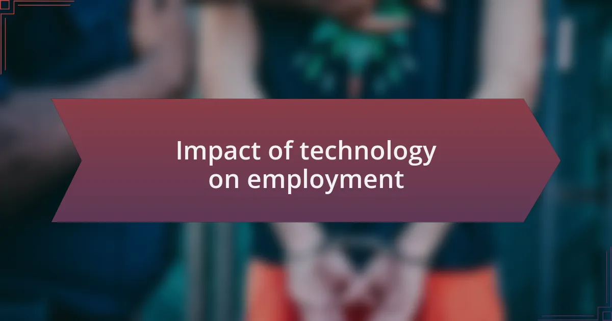 Impact of technology on employment