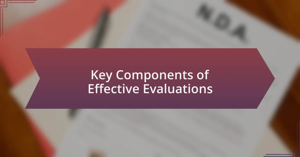 Key Components of Effective Evaluations