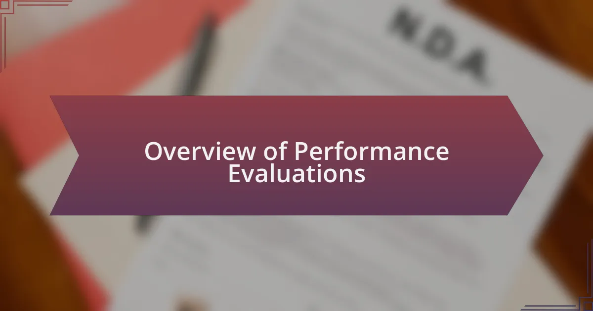 Overview of Performance Evaluations