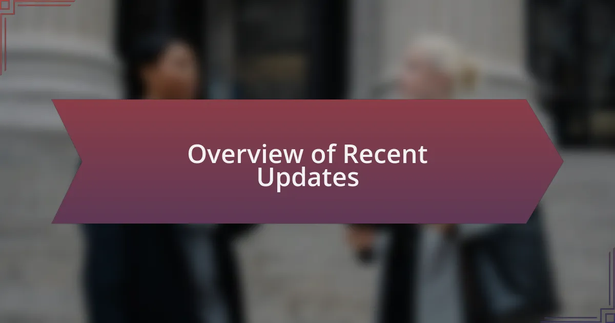Overview of Recent Updates