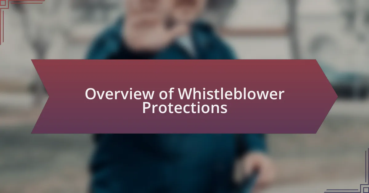 Overview of Whistleblower Protections
