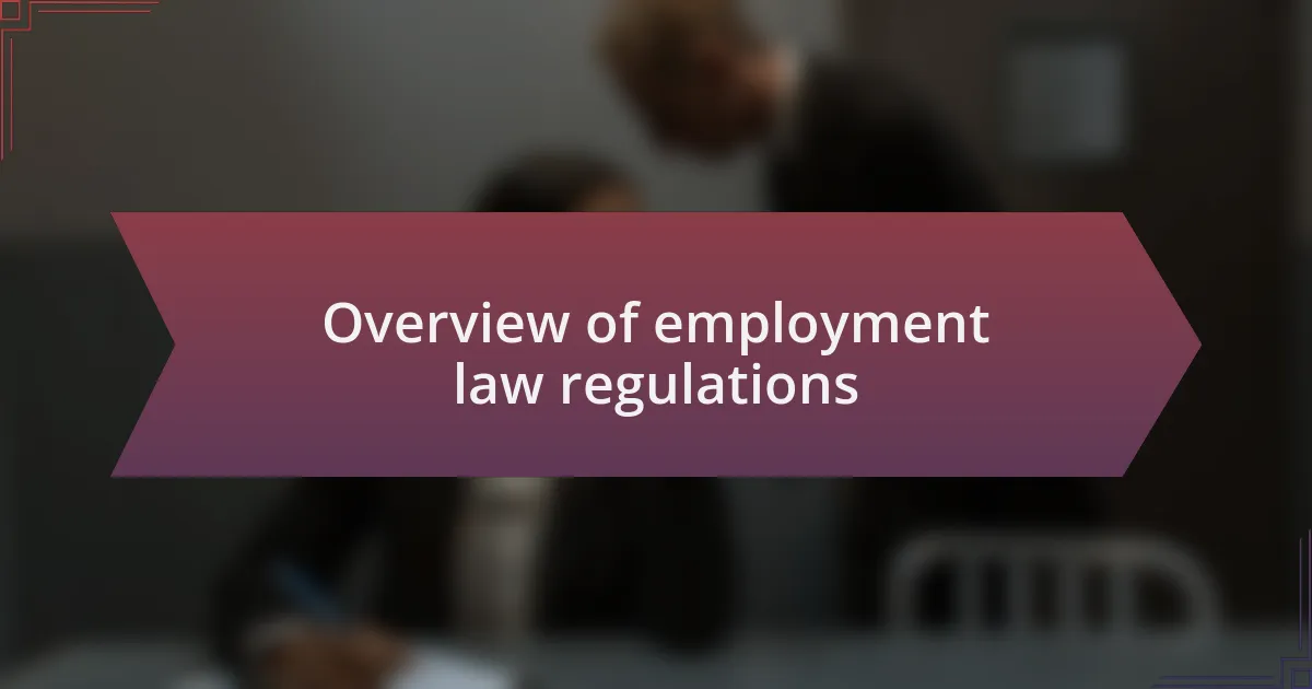 Overview of employment law regulations