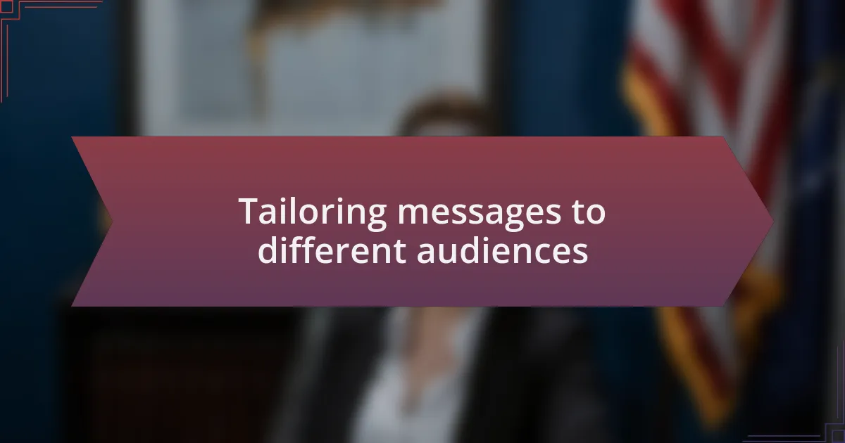 Tailoring messages to different audiences