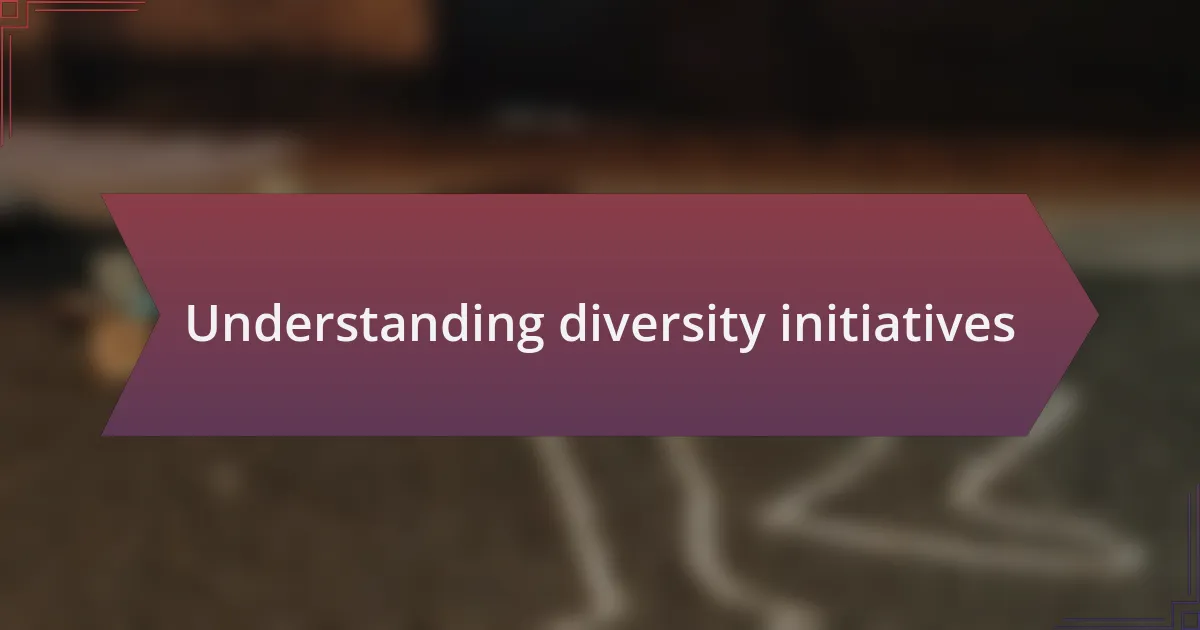 Understanding diversity initiatives