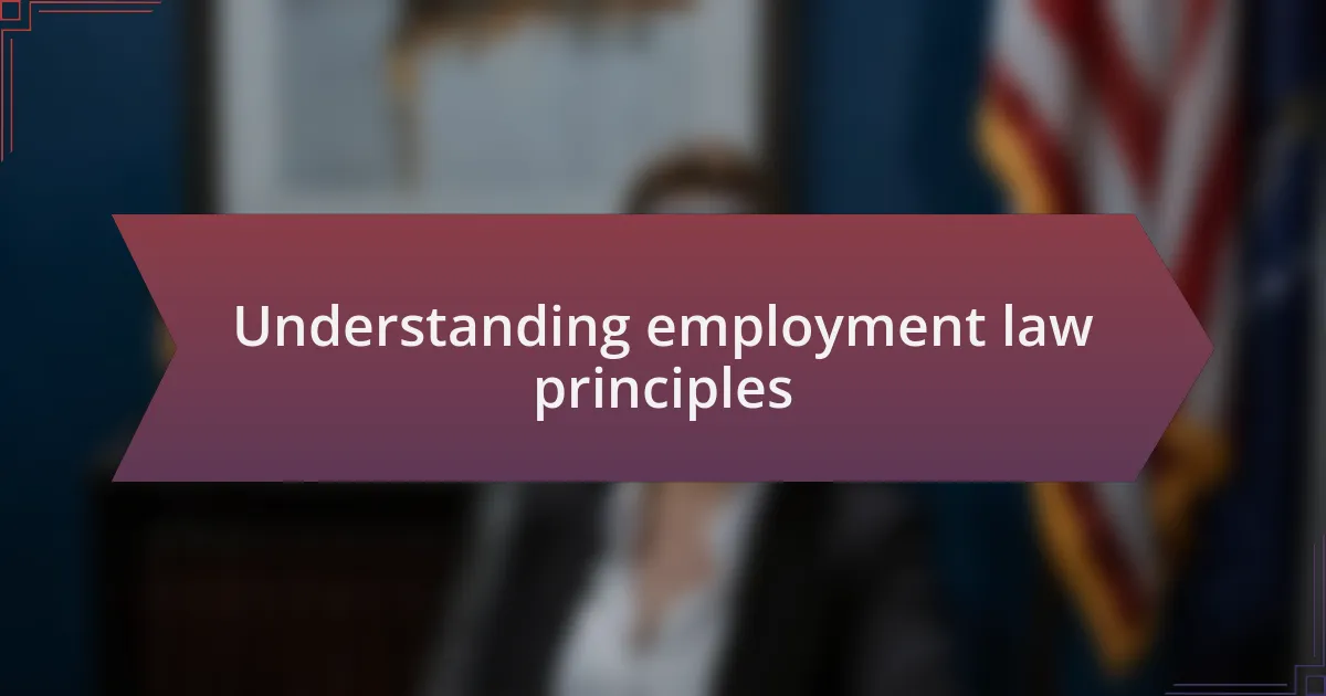 Understanding employment law principles