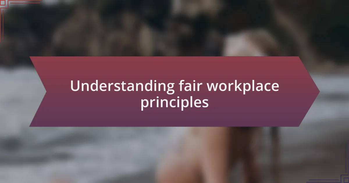 Understanding fair workplace principles